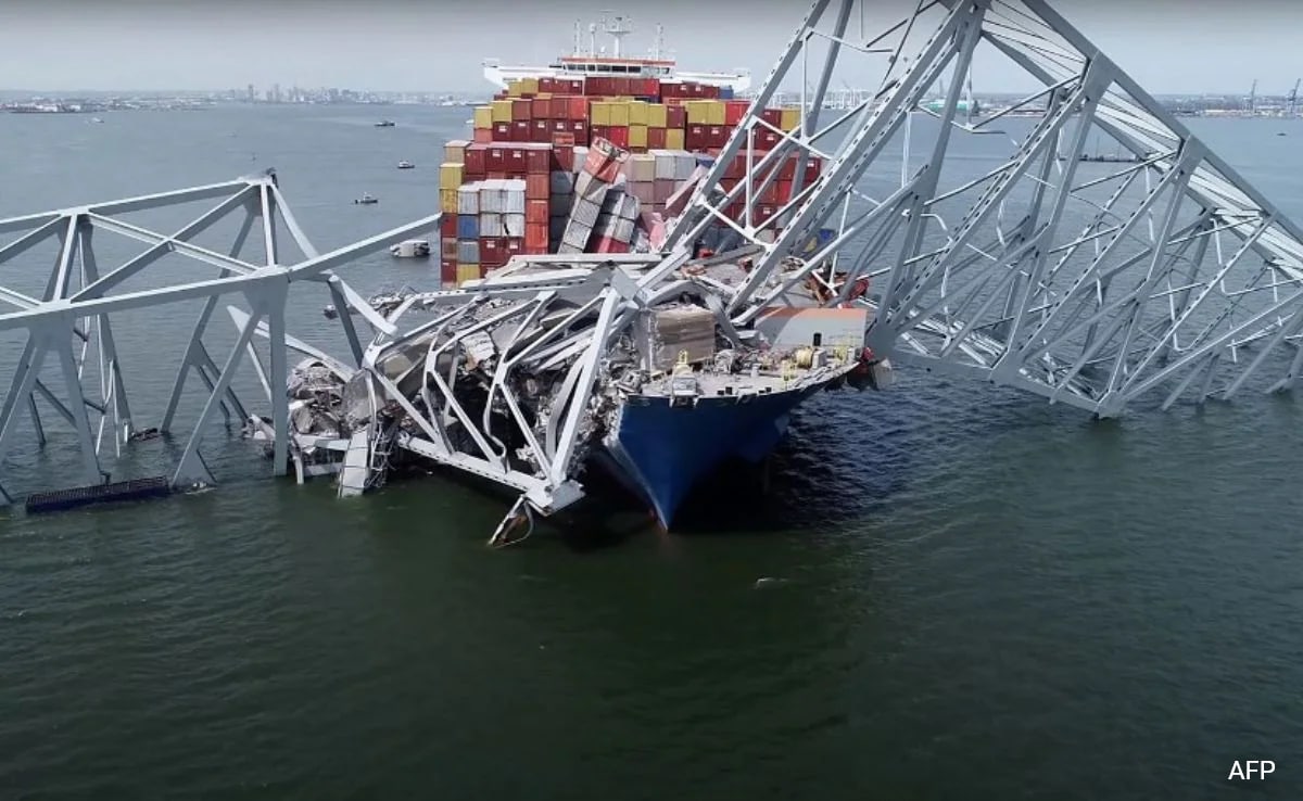 Drone Footage Shows Collapsed US Bridge, Ship That Collided With It